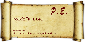 Polák Etel névjegykártya